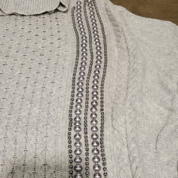 Halogen Cableknit Embellished Sweater - Picture 2 of 6
